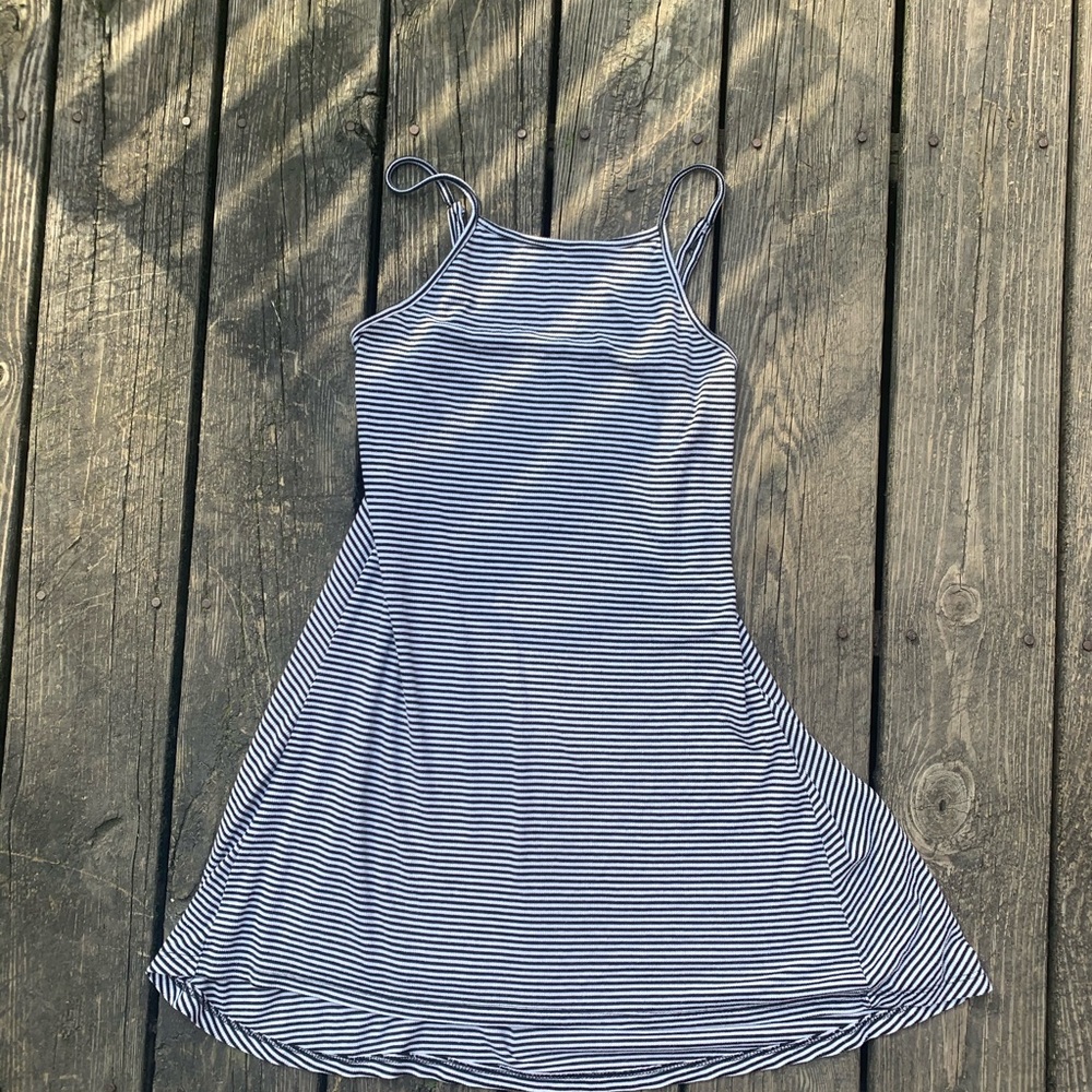 Striped High Neck Dress